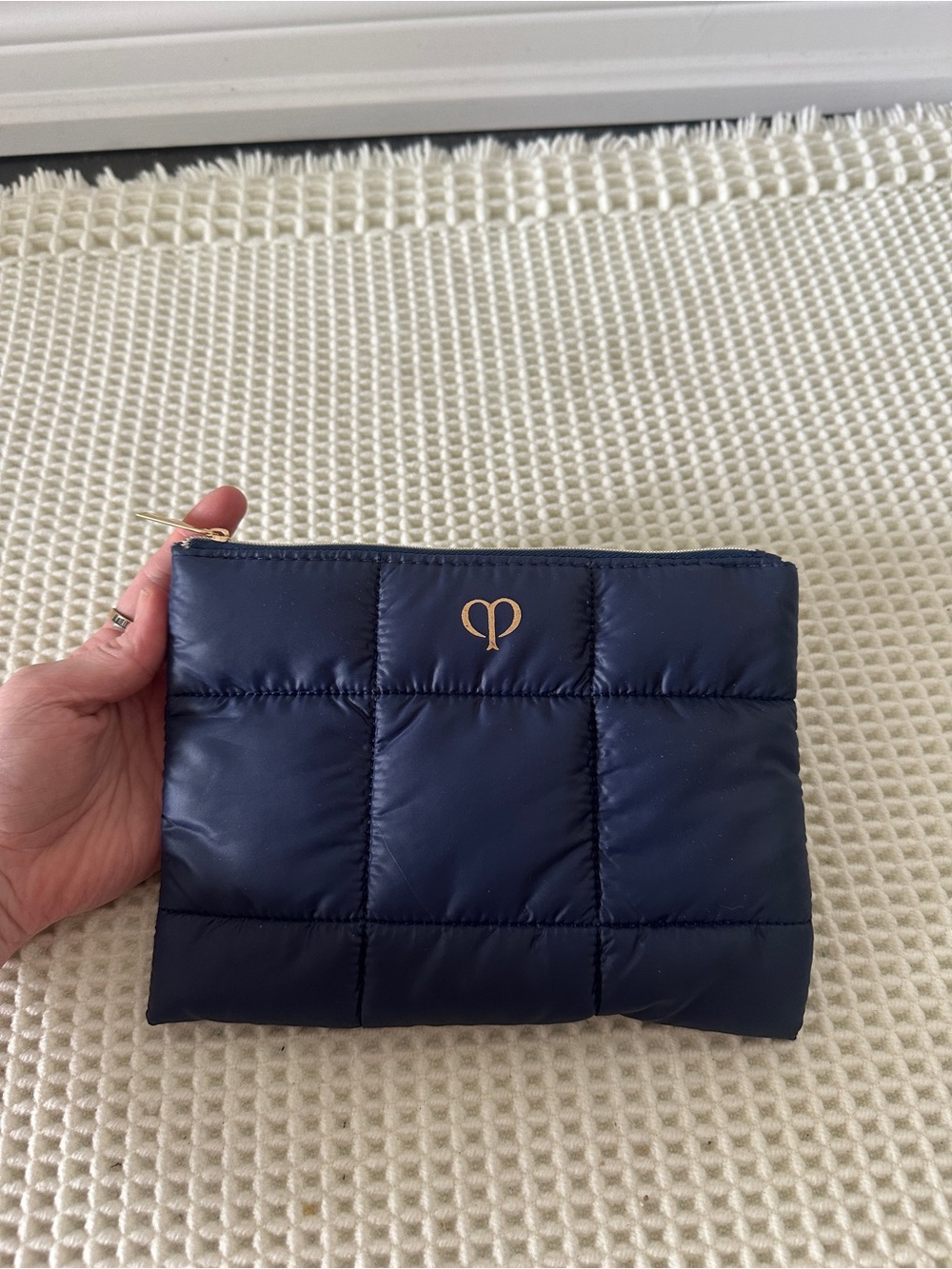 Cle De Peau Navy Puffer Cosmetic Bag